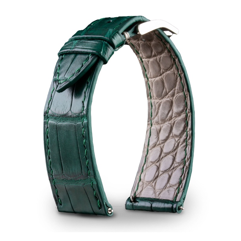 Bracelet montre cuir – Anatole Baker – Alligator vert