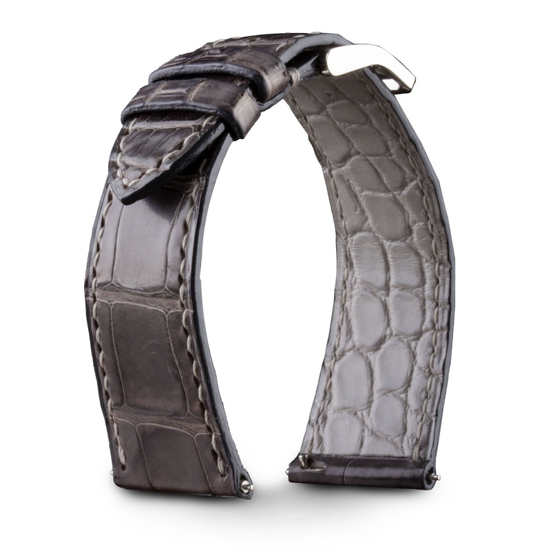 Bracelet montre cuir – Anatole Baker – Alligator wax gris