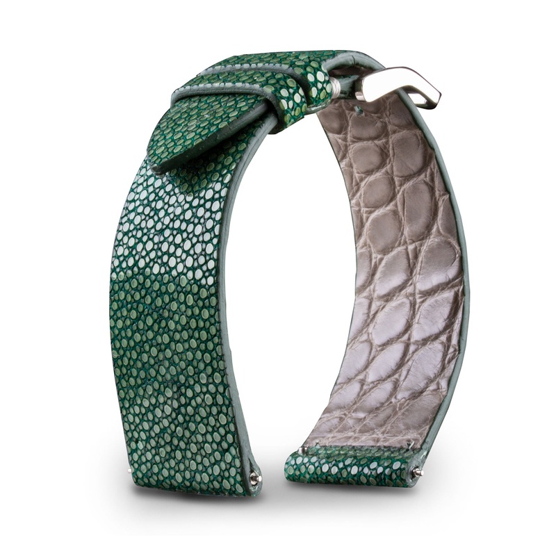 Bracelet montre cuir – Anatole Baker – Galuchat vert