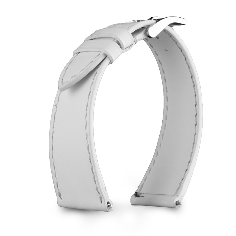 Bracelet montre cuir – Anatole Baker – Veau rubber water resistant blanc