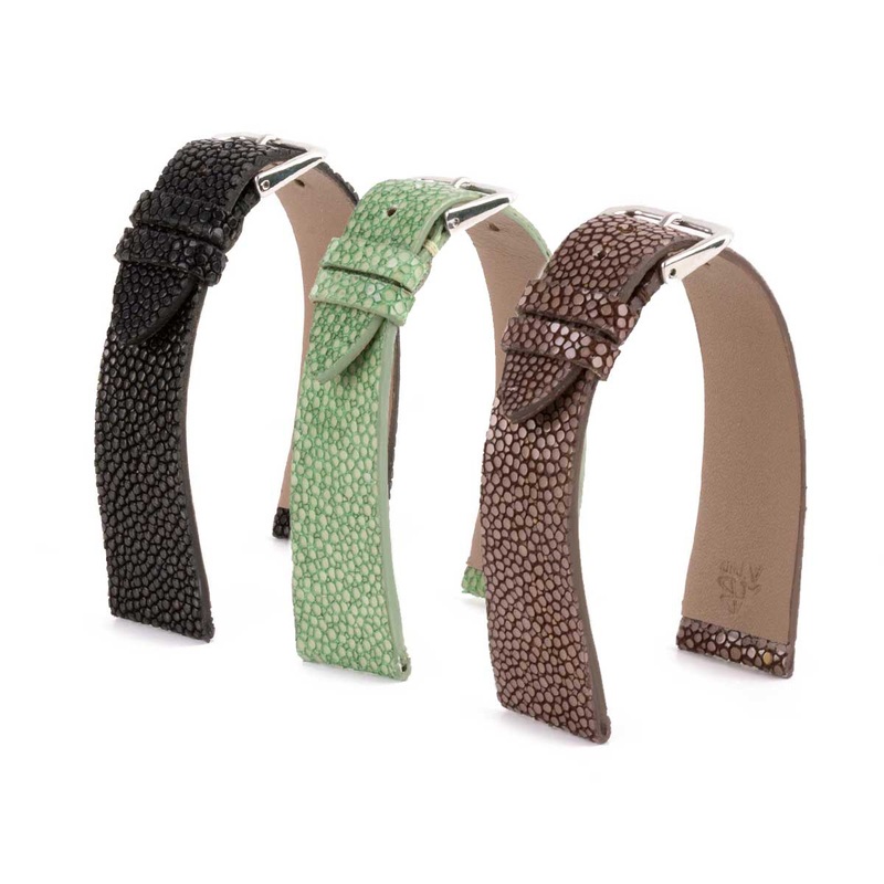 Bracelet Retro – Bracelet montre cuir – Galuchat (noir, marron, vert)