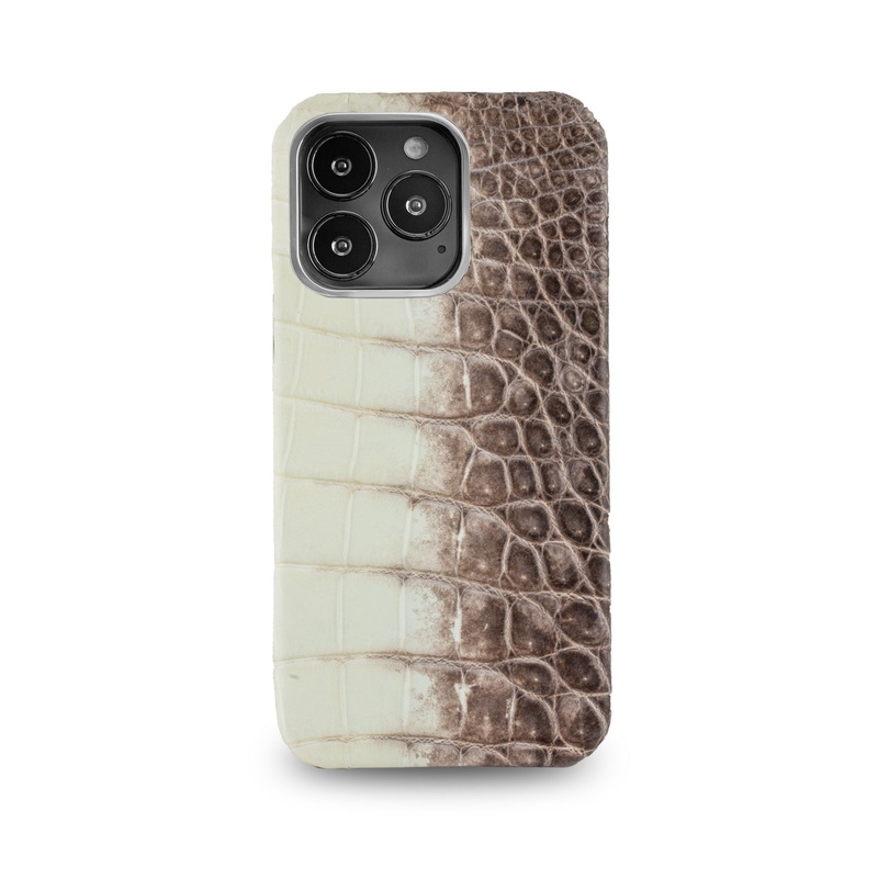 Coque cuir Himalaya pour iPhone 15, 14 & 13 Pro & Pro Max – Alligator / Crocodile
