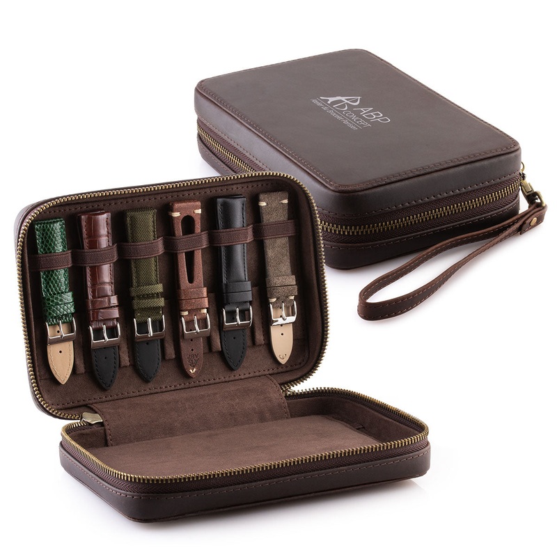 Boite  bracelets cuir – Etui de rangement veau pour 12 bracelets de montre – Marron
