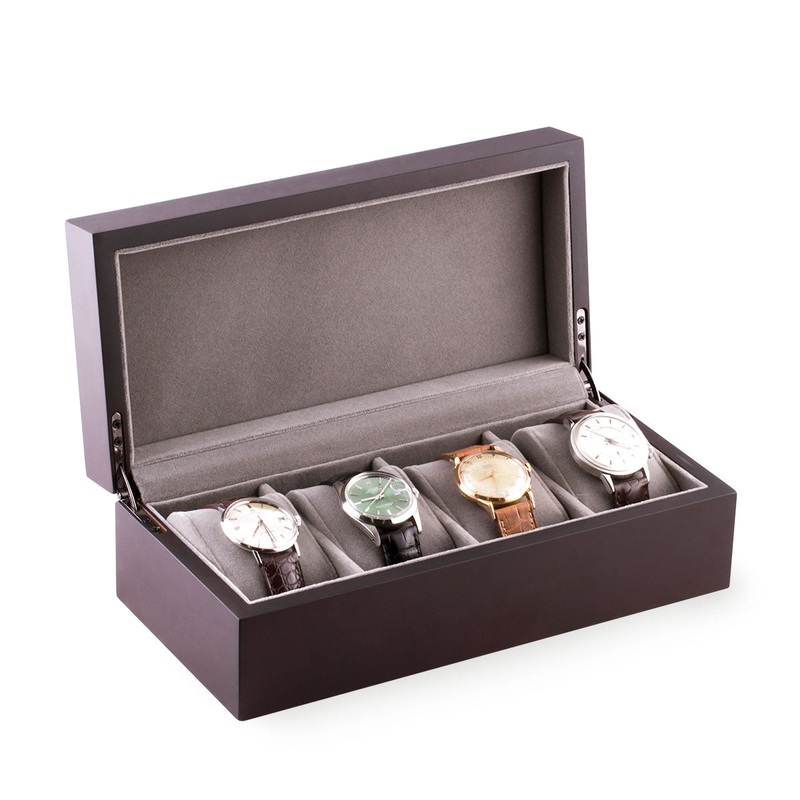 Boite pour montres bois – Etui pour 4 montres – Marron fonc