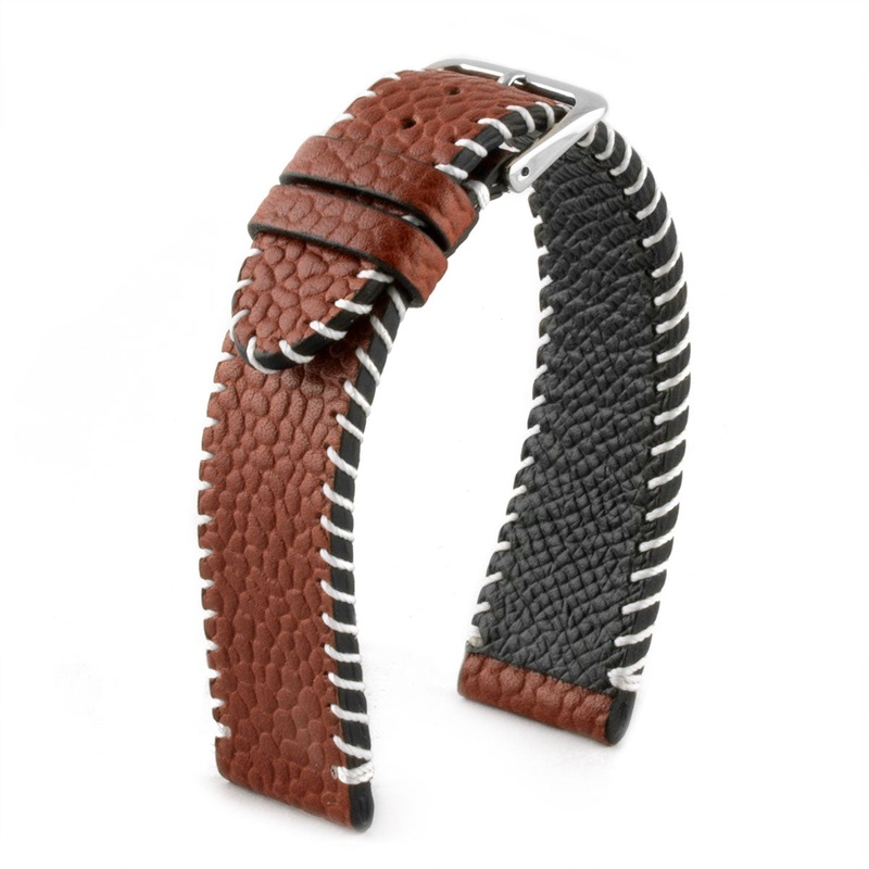 Bracelet montre cuir Football amricain – Veau marron
