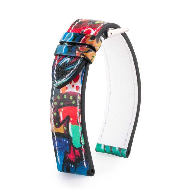 Bracelet montre cuir Street Art – Veau