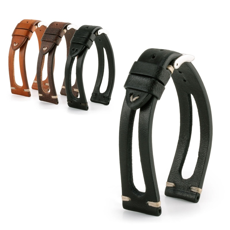 Bracelet Vintage Sparta – Bracelet montre cuir – Veau vieilli (noir, marron)