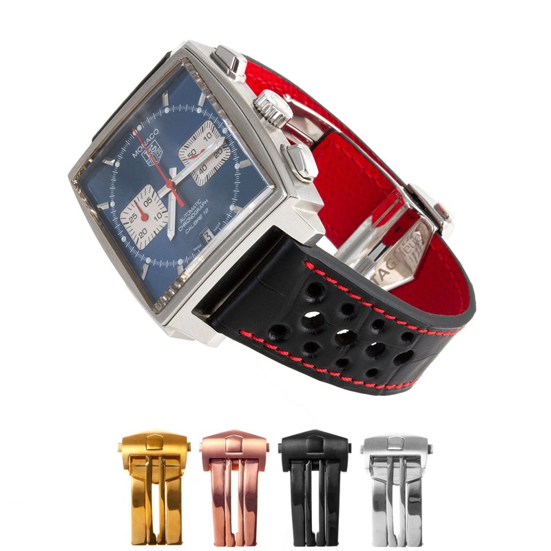 Tag Heuer Monaco – Bracelet-montre cuir – Alligator noir