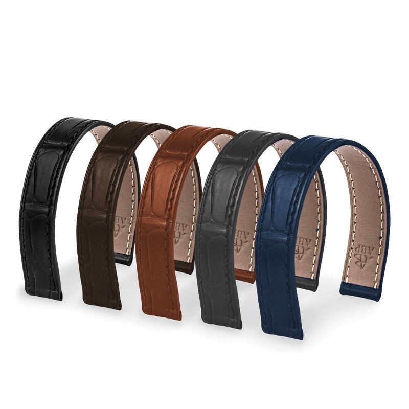 Bracelet-montre cuir – Poiray – Alligator (noir, marron, gris, bleu)