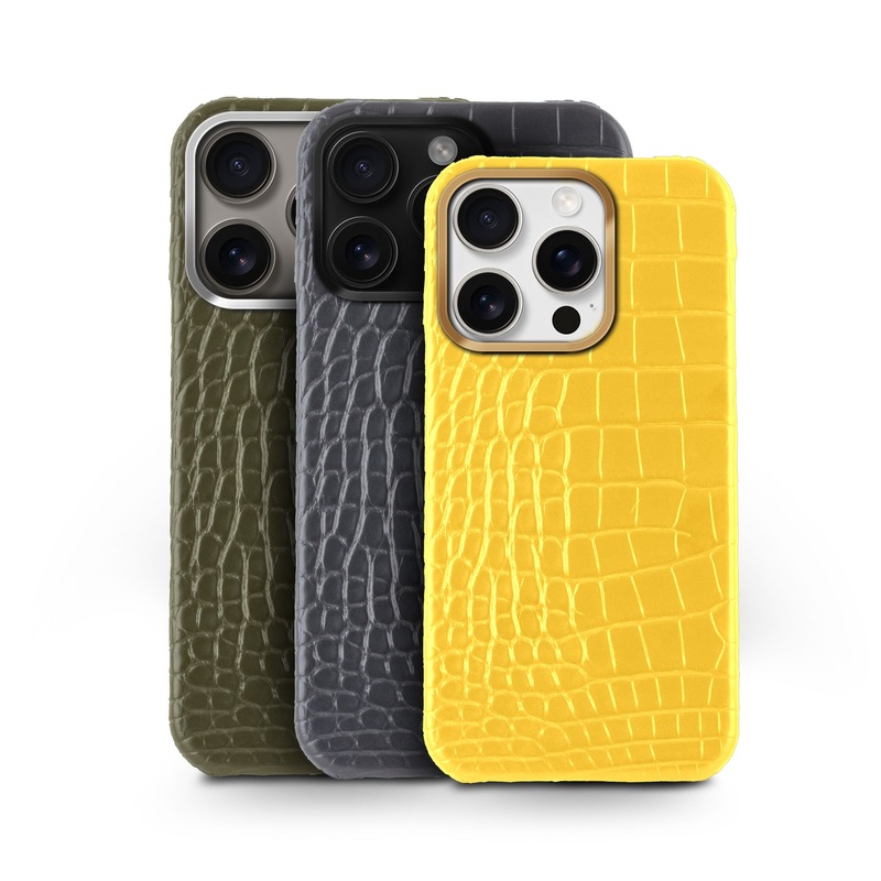 Coque cuir Prime pour iPhone 16 ( Pro & Pro Max ) – Alligator