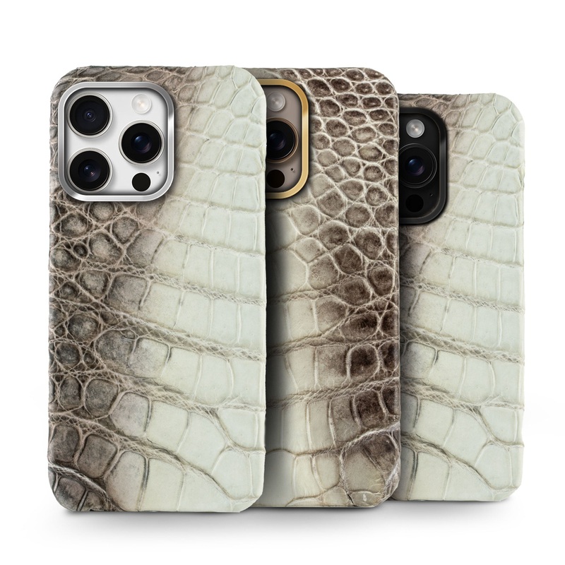 Coque cuir Prime pour iPhone 16 ( Pro & Pro Max ) – Crocodile Himalaya