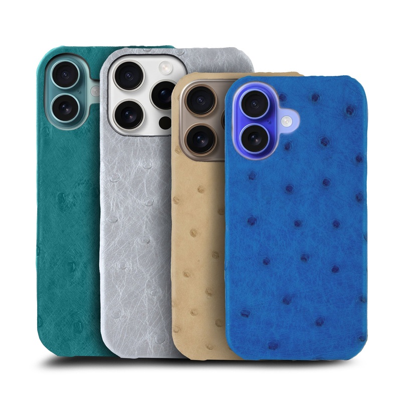 Coque cuir Slim pour iPhone 16 ( Tous modles )  – Autruche