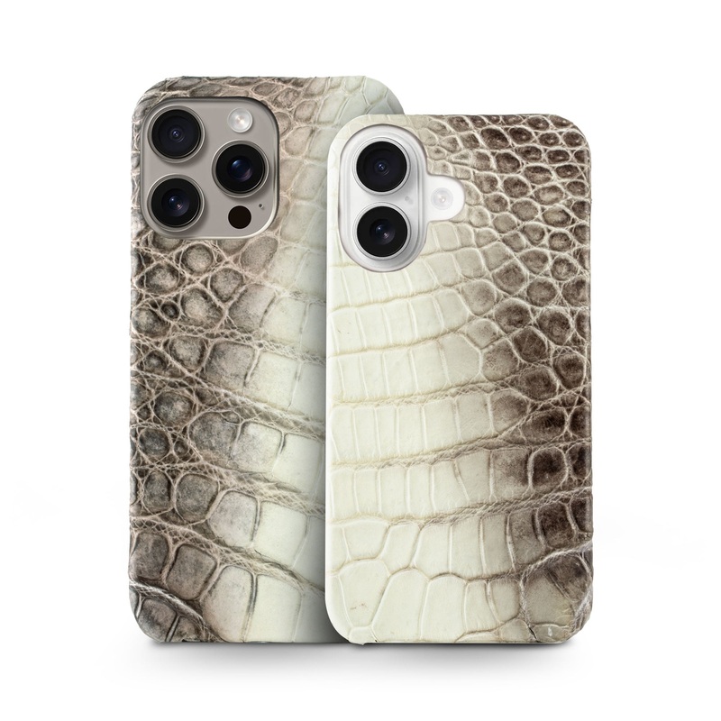 Coque cuir Slim pour iPhone 16 ( Tous modles )  – Crocodile Himalaya
