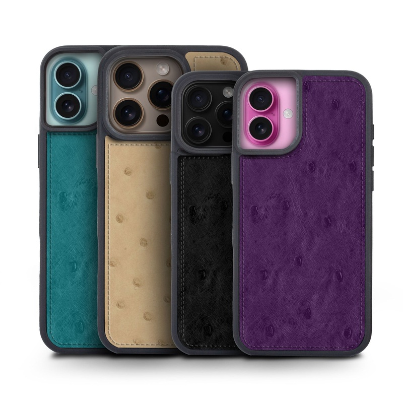 Coque Sport case cuir pour iPhone 16 ( Tous modles ) – Autruche