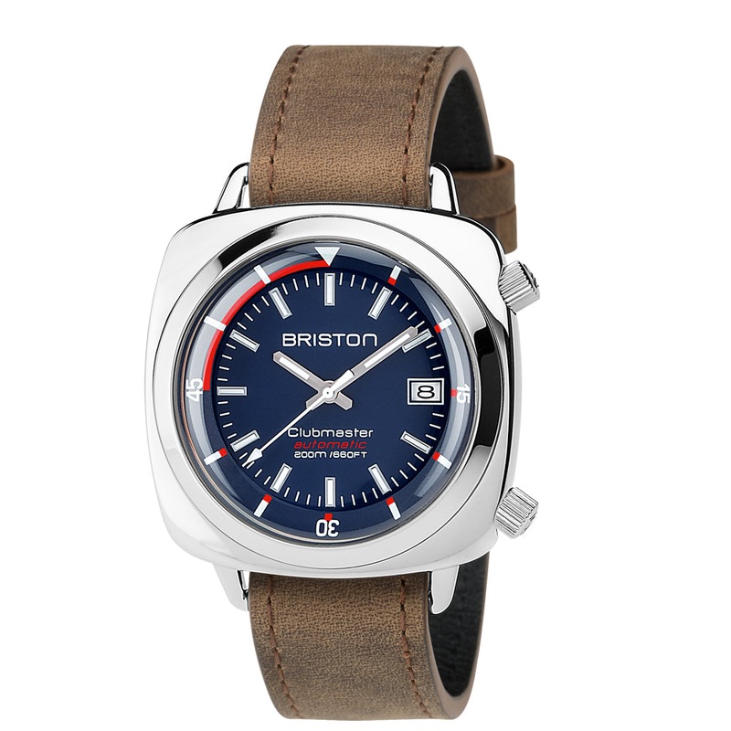 MONTRE BRISTON – CLUBMASTER DIVER ACIER POLI  BLEU MARINE