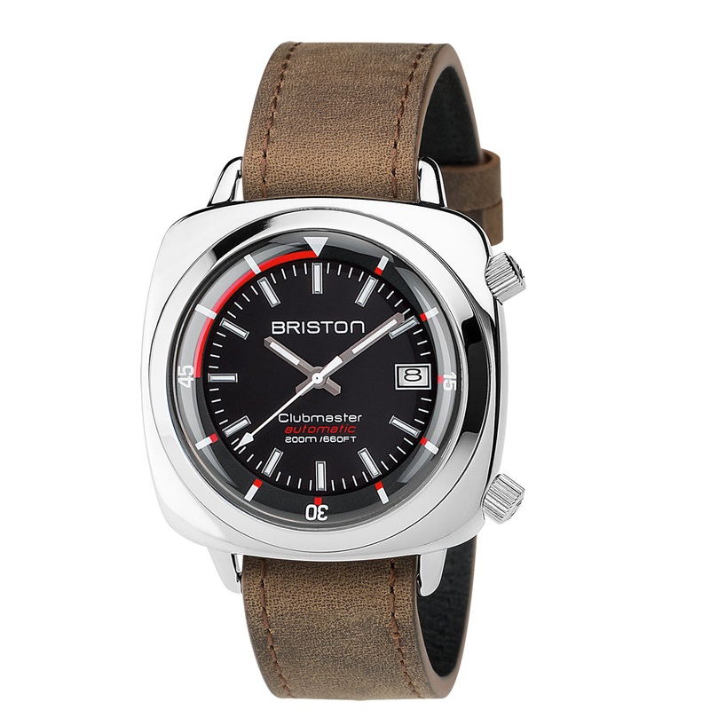 MONTRE BRISTON – CLUBMASTER DIVER ACIER POLI  NOIR