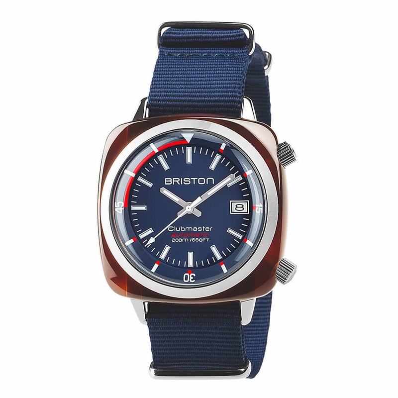 MONTRE BRISTON – CLUBMASTER DIVER GMT ACTATE  BLEU MARINE