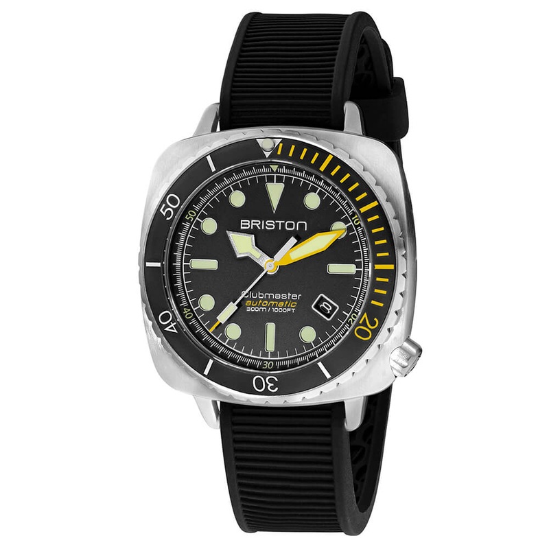MONTRE BRISTON – CLUBMASTER DIVER PRO ACIER  JAUNE