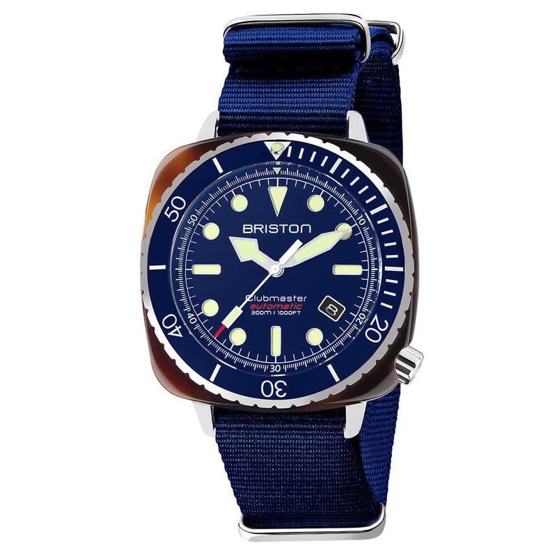MONTRE BRISTON – CLUBMASTER DIVER PRO ACTATE  BLEU MARINE