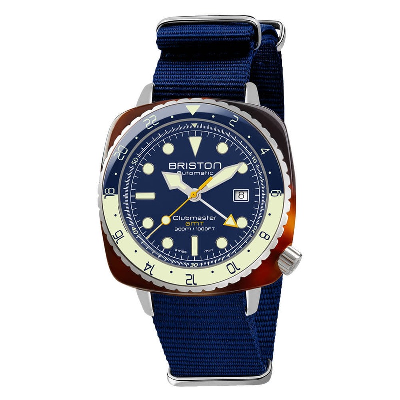 MONTRE BRISTON – CLUBMASTER DIVER PRO GMT ACTATE  BLEU