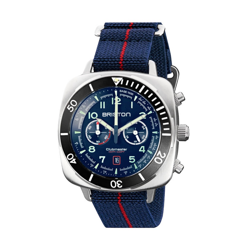 MONTRE BRISTON – CLUBMASTER OUTDOOR ACIER  BLEU