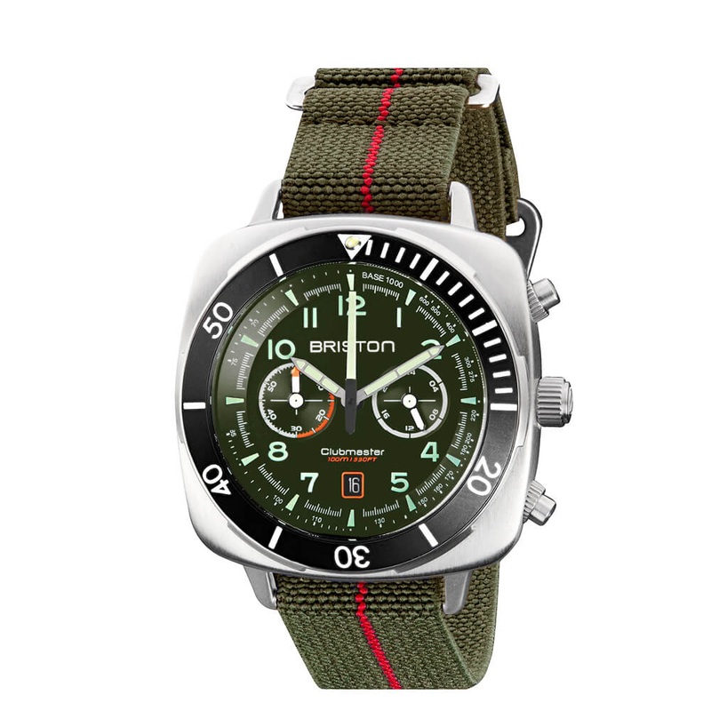 MONTRE BRISTON – CLUBMASTER OUTDOOR ACIER  VERT