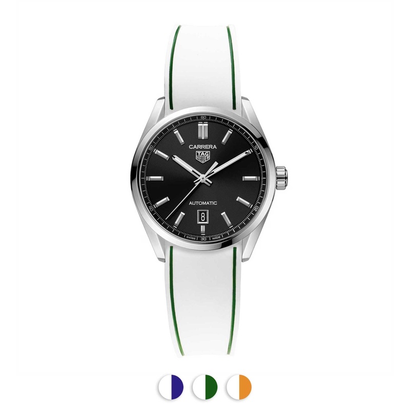 Tag Heuer Carrera – Bracelet montre caoutchouc intgr Duo – Rubber blanc contrast