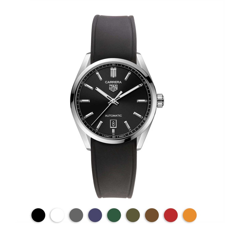 Tag Heuer Carrera – Bracelet montre caoutchouc intgr – Rubber (noir, marron, bleu…)
