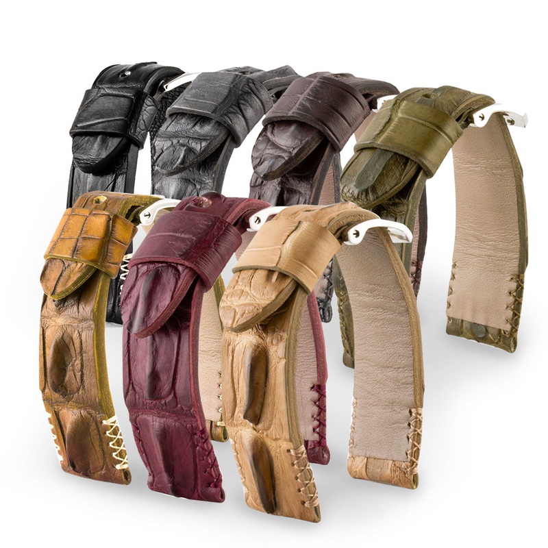 U-Boat – Bracelet-montre cuir – Alligator corn (noir, gris, marron, bleu, vert…)
