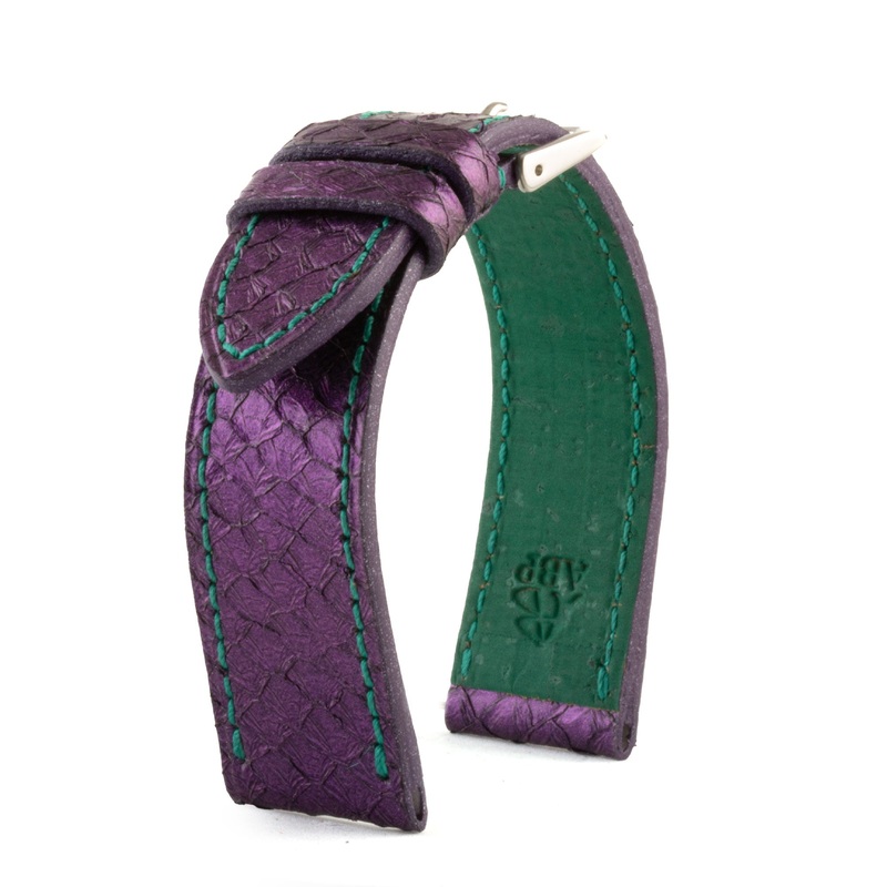 Bracelet montre Eco-friendly Upcycling- Saumon violet