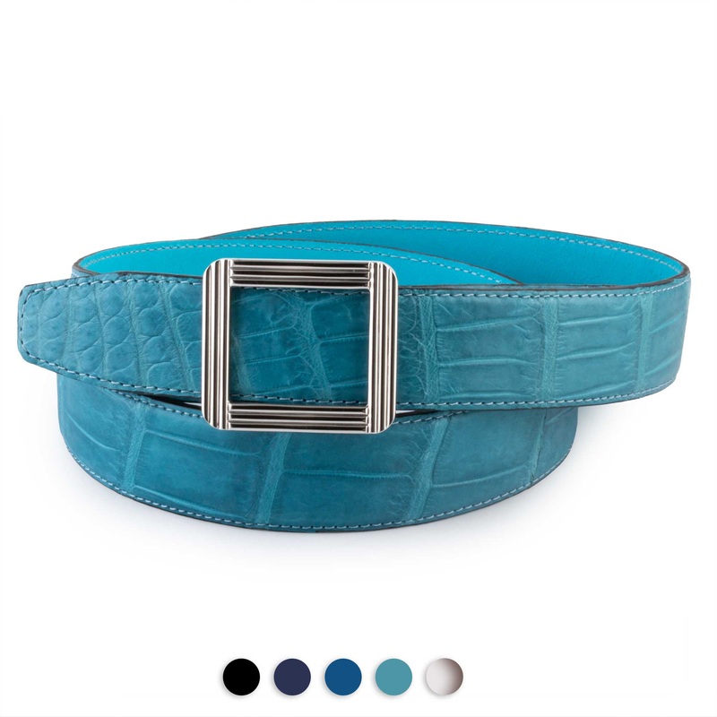 Ceinture cuir ABP + boucle acier – Alligator sauvage
