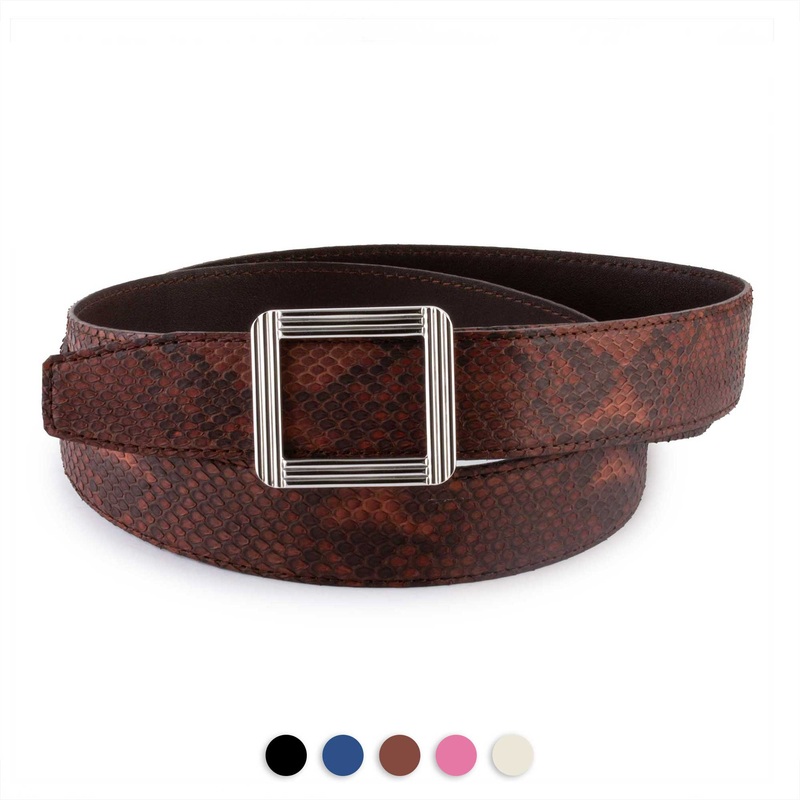 Ceinture cuir ABP + boucle acier – Python mat