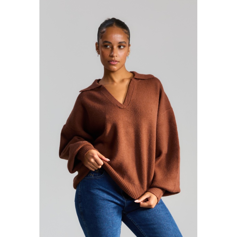 Chestnut Collared Knit|XS|S|M|L|XL|2XL|3XL