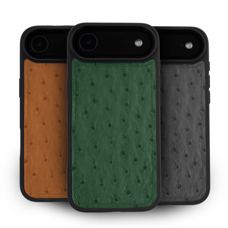 Coque cuir sport pour iPhone 17 Air – Autruche