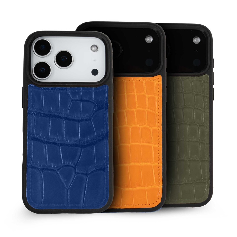 Coque cuir Sport pour iPhone 17 Pro / Pro Max – Alligator
