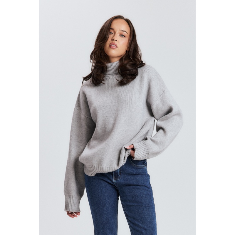 Grey Turtleneck Knit|XS|S|M|L|XL|2XL|3XL