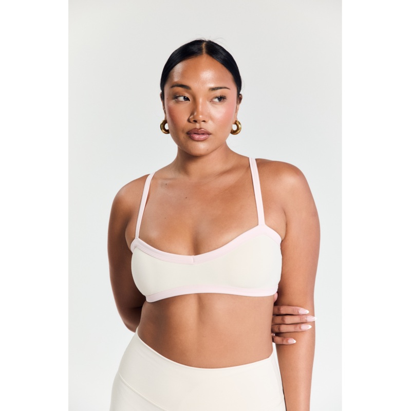 Pink/Cream Outline Crop|XS|S|M|L|XL|2XL