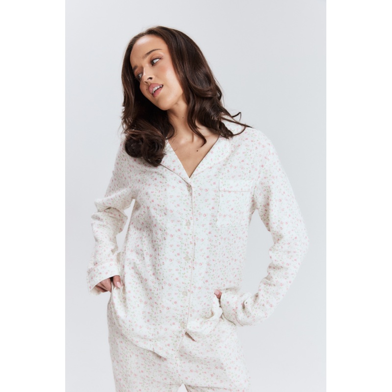 Pink Floral Long PJ Top|XS|S|M|L|XL|2XL|3XL