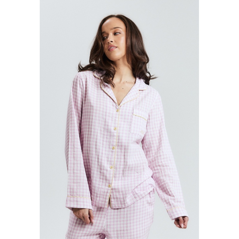 Purple Gingham Long PJ Top|XS|S|M|L|XL|2XL|3XL