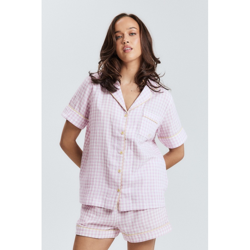 Purple Gingham Short PJ Top|XS|S|M|L|XL|2XL|3XL