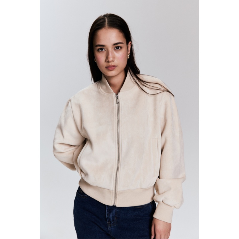 Vanilla Faux Suede Bomber|XS|S|M|L|XL|2XL|3XL
