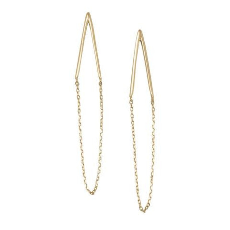 14 Karat Gold Plated Chain Drop Earrings