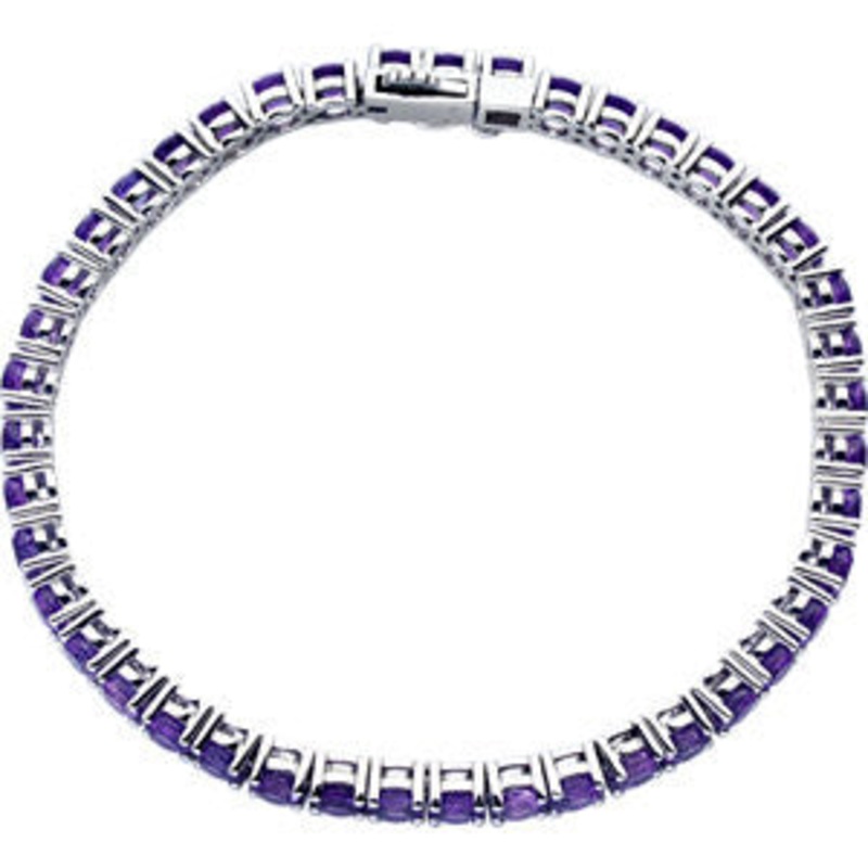 14k Amethyst Line Bracelet