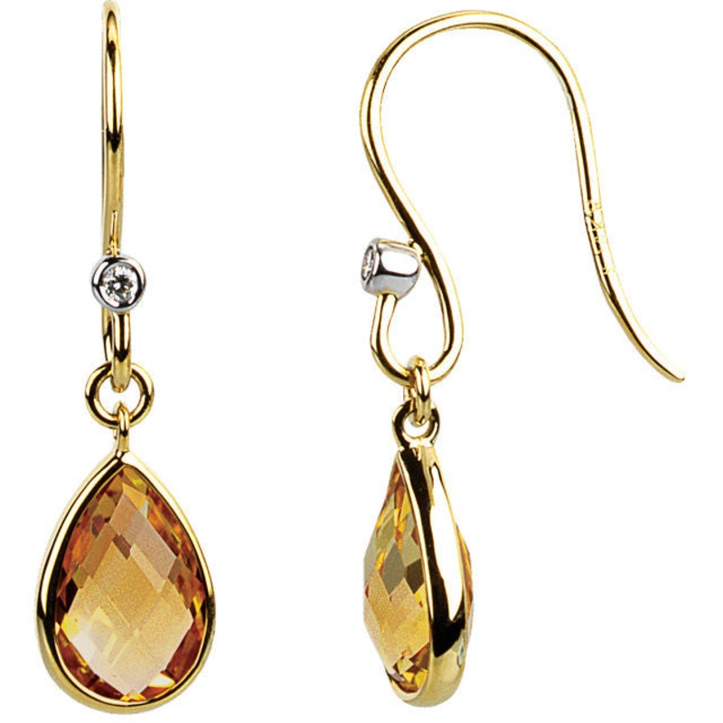 14k Citrine Dangle Earrings