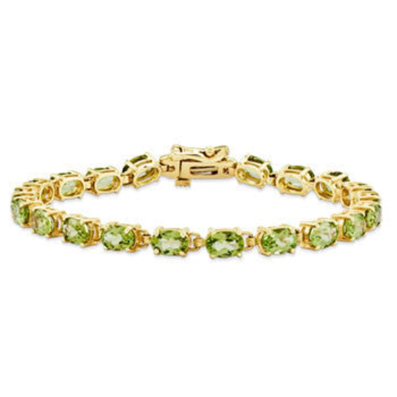 14K Oval Peridot Bracelet