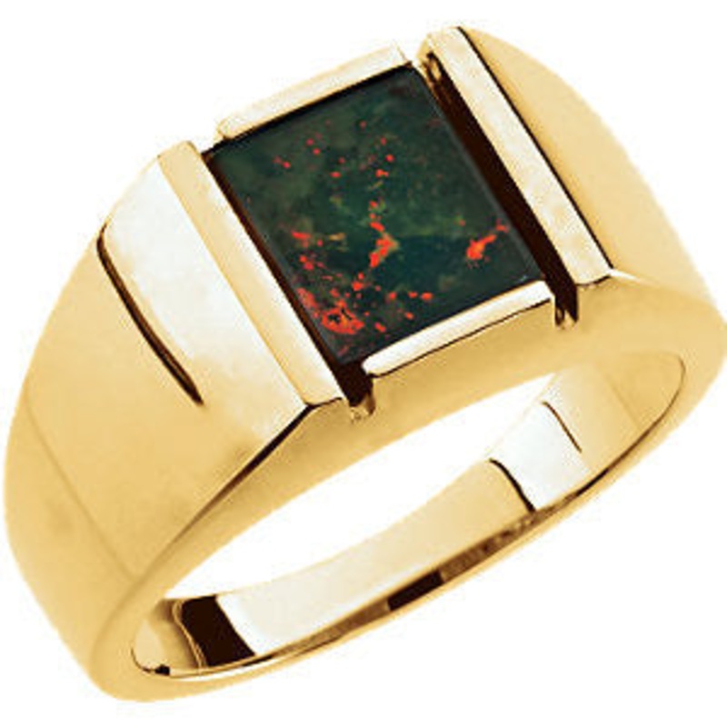 14k Yellow Gold Bloodstone  Ring