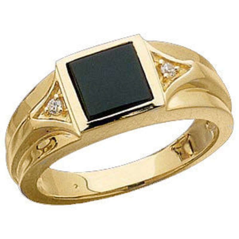 14K Yellow Gold Onyx Ring|9.0|9.5|10.0|10.5|11.0|11.5|12.0|12.5