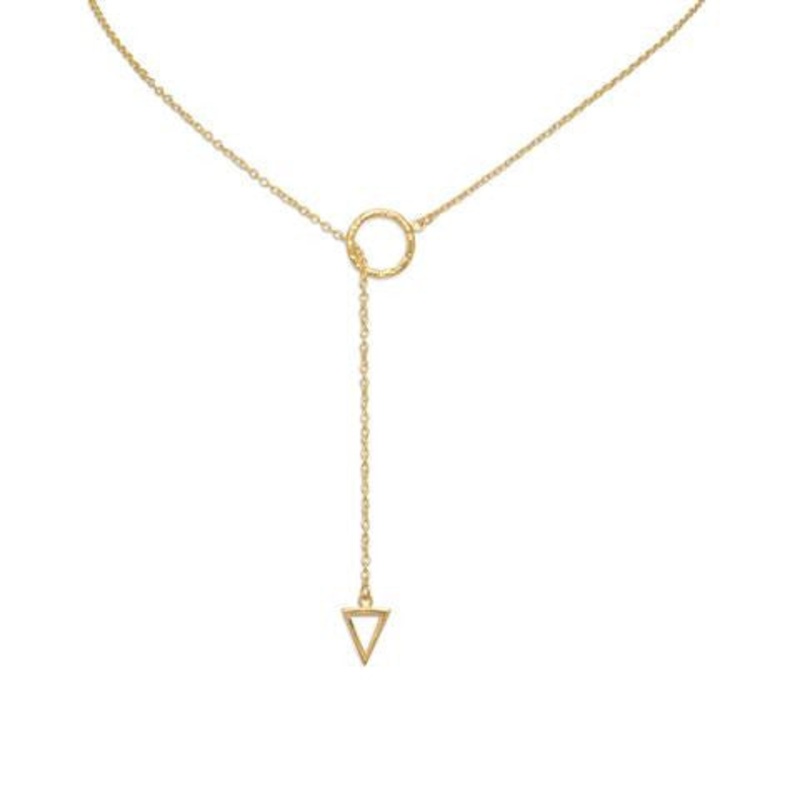 24 14 Karat Gold Plated Multishape Lariat Necklace