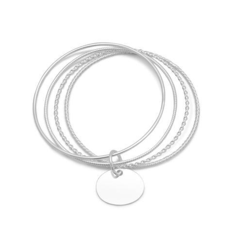 Bangle With Oval Tag