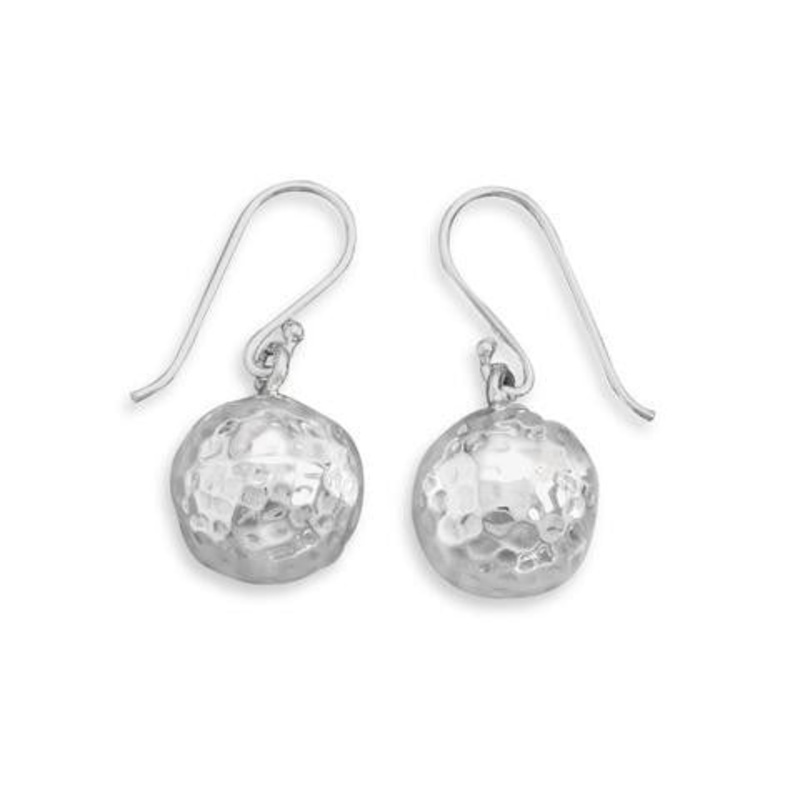 Hammered Bead French Wire Earrings